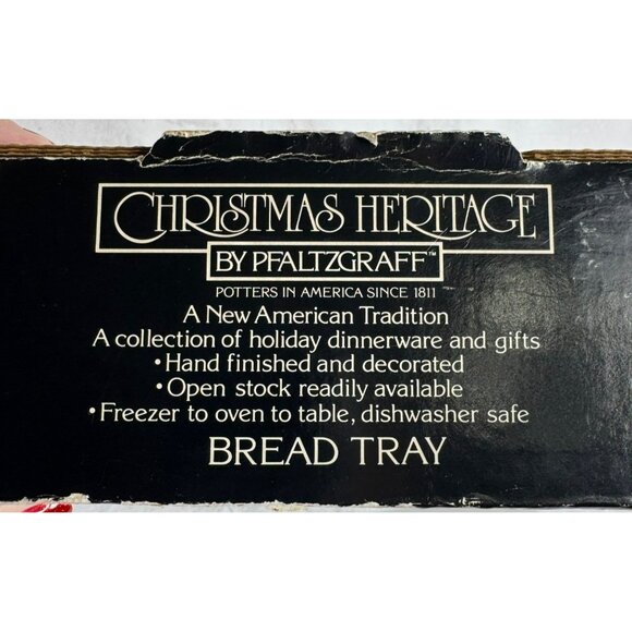 Pfaltzgraff Christmas Heritage Bread Tray with Original Box. Made In Usa - Picture 6 of 7